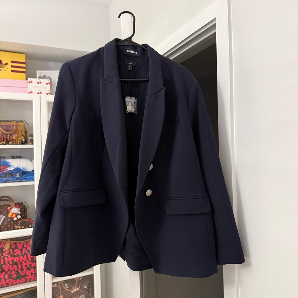 Express Midnight Blue Blazer with silver Buttons. Balmain style. - Picture 2 of 3